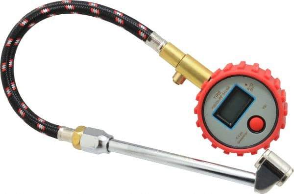 Value Collection - 0 to 160 psi Digital Tire Pressure Gauge - CR2032 Lithium Battery, 9' Hose Length, 0.5 psi Resolution - A1 Tooling