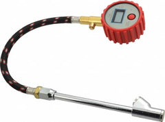 Value Collection - 0 to 100 psi Digital Tire Pressure Gauge - CR2032 Lithium Battery, 9' Hose Length, 0.5 psi Resolution - A1 Tooling