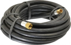 Alliance Hose & Rubber - 1/4" ID x 9/16" OD 25' Long Multipurpose Air Hose - MNPT x FNPT(Swivel) Ends, 300 Working psi, -40 to 190°F, 1/4" Fitting, Black - A1 Tooling