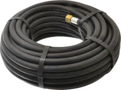 Alliance Hose & Rubber - 1/4" ID x 1/2" OD 50' Long Multipurpose Air Hose - MNPT x FNPT(Swivel) Ends, 200 Working psi, -40 to 190°F, 1/4" Fitting, Black - A1 Tooling