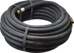 Alliance Hose & Rubber - 3/8" ID x 23/32" OD 50' Long Multipurpose Air Hose - MNPT x FNPT(Swivel) Ends, 200 Working psi, -40 to 190°F, 1/4" Fitting, Black - A1 Tooling