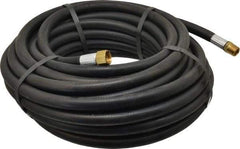 Alliance Hose & Rubber - 3/8" ID x 23/32" OD 50' Long Multipurpose Air Hose - MNPT x FNPT(Swivel) Ends, 300 Working psi, -40 to 190°F, 3/8" Fitting, Black - A1 Tooling