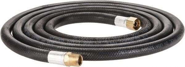 Alliance Hose & Rubber - 3/8" ID x 23/32" OD 10' Long Multipurpose Air Hose - MNPT x FNPT(Swivel) Ends, 300 Working psi, -40 to 190°F, 3/8" Fitting, Black - A1 Tooling