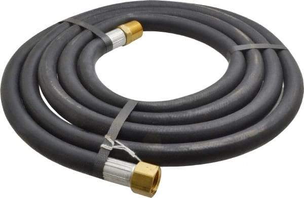 Alliance Hose & Rubber - 1/2" ID x 27/32" OD 10' Long Multipurpose Air Hose - MNPT x FNPT(Swivel) Ends, 200 Working psi, -40 to 190°F, 1/2" Fitting, Black - A1 Tooling