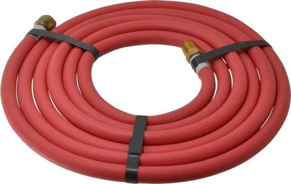 Alliance Hose & Rubber - 1/4" ID x 1/2" OD 10' Long Multipurpose Air Hose - MNPT x FNPT(Swivel) Ends, 200 Working psi, -40 to 190°F, 1/4" Fitting, Red - A1 Tooling