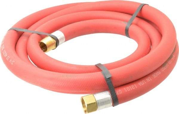 Alliance Hose & Rubber - 3/4" ID x 1-5/32" OD 10' Long Multipurpose Air Hose - MNPT x FNPT(Swivel) Ends, 300 Working psi, -40 to 190°F, 3/4" Fitting, Red - A1 Tooling