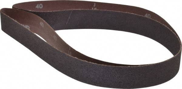 Norton - 1-1/2" Wide x 60" OAL, 40 Grit, Aluminum Oxide Abrasive Belt - Aluminum Oxide, Coarse, Coated, X Weighted Cloth Backing, Series R228 - A1 Tooling