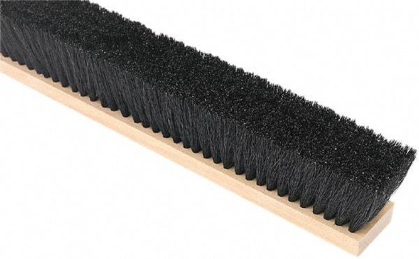 Harper Brush - 24" Medium Duty Tampico Push Broom - 3" Bristle Length, Wood Block, Threaded Handle Connection, Handle Sold Separately - A1 Tooling