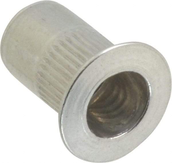 RivetKing - #8-32, 0.02 to 0.08" Grip, 17/64" Drill, Aluminum Standard Rivet Nut - Uncoated, Countersunk Head - A1 Tooling