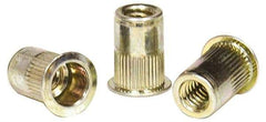 RivetKing - #8-32, 0.02 to 0.08" Grip, Steel Standard Rivet Nut - Zinc Yellow Dichromate Finish, Countersunk Head - A1 Tooling