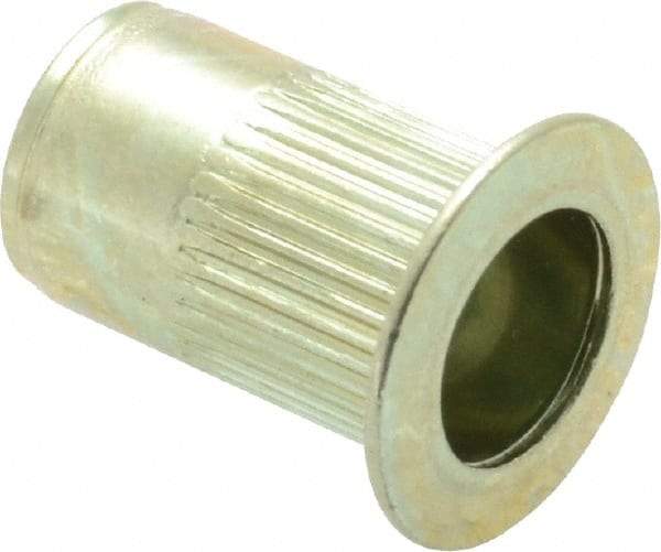 RivetKing - #10-24, 0.02 to 0.13" Grip, Steel Standard Rivet Nut - Zinc Yellow Dichromate Finish, Countersunk Head - A1 Tooling