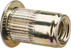 RivetKing - #10-32, 0.02 to 0.13" Grip, Steel Standard Rivet Nut - Zinc Yellow Dichromate Finish, Countersunk Head - A1 Tooling