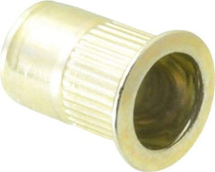 RivetKing - 1/4-20, 0.027 to 0.165" Grip, Steel Standard Rivet Nut - Zinc Yellow Dichromate Finish, Countersunk Head - A1 Tooling