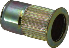 RivetKing - 1/4-20, 0.165 to 0.26" Grip, Steel Standard Rivet Nut - Zinc Yellow Dichromate Finish, Countersunk Head - A1 Tooling