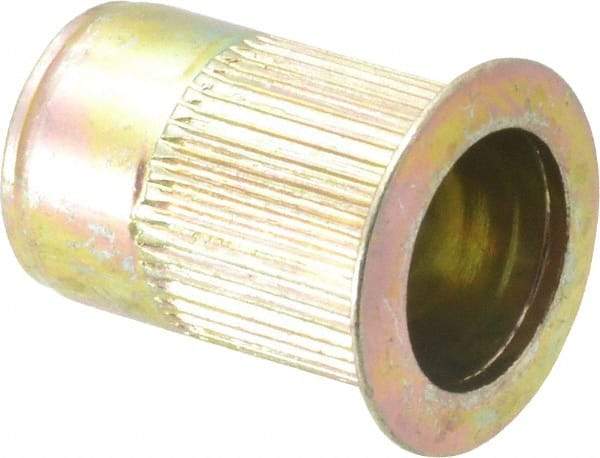 RivetKing - 3/8-16, 0.15 to 0.312" Grip, Steel Standard Rivet Nut - Zinc Yellow Dichromate Finish, Countersunk Head - A1 Tooling