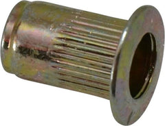 RivetKing - #6-32, 0.02 to 0.08" Grip, Steel Standard Rivet Nut - Zinc Yellow Dichromate Finish, Countersunk Head - A1 Tooling