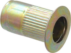 RivetKing - #8-32, 0.08 to 0.13" Grip, Steel Standard Rivet Nut - Zinc Yellow Dichromate Finish, Countersunk Head - A1 Tooling