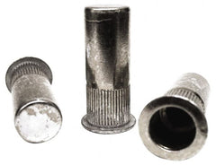 RivetKing - #6-32, 0.02 to 0.08" Grip, 17/64" Drill, Steel Closed End Knurled Rivet Nut - Zinc Yellow Dichromate Finish, Countersunk Head - A1 Tooling