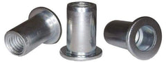 RivetKing - #10-32, 0.13 to 0.18" Grip, 1/4" Drill, Aluminum Standard Rivet Nut - Uncoated, Round Head - A1 Tooling