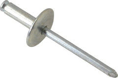 RivetKing - Size 8-14 Dome Head Steel Flush on Both Sides Blind Rivet - Steel Mandrel, 3/4" to 7/8" Grip, 5/8" Head Diam, 0.255" Min Hole Diam, 0.695" Length Under Head, 1/4" Body Diam - A1 Tooling