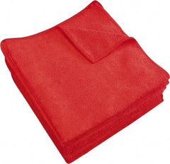 PRO-SOURCE - Dry Microfiber Wipes - Packet, 16" x 16" Sheet Size, Red - A1 Tooling