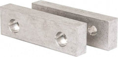 Gibraltar - 4-1/16" Wide x 1-1/4" High x 5/8" Thick, Flat/No Step Vise Jaw - Soft, Aluminum, Fixed Jaw, Compatible with 4" Vises - A1 Tooling