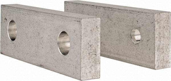 Gibraltar - 6" Wide x 2" High x 3/4" Thick, Flat/No Step Vise Jaw - Soft, Aluminum, Fixed Jaw, Compatible with 6" Vises - A1 Tooling