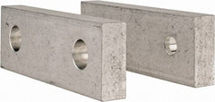 Gibraltar - 6" Wide x 2" High x 3/4" Thick, Flat/No Step Vise Jaw - Soft, Aluminum, Fixed Jaw, Compatible with 6" Vises - A1 Tooling