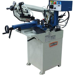 Baileigh - 8.26 x 6.69" Max Capacity, Manual Geared Head Horizontal Bandsaw - 66 to 280 SFPM Blade Speed, 110 Volts, 0 to 60°, 1 hp, 1 Phase - A1 Tooling