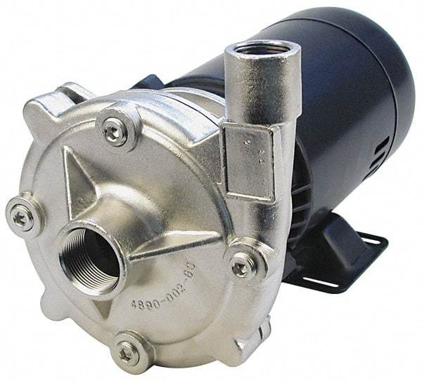 Pentair - ODP Motor, 208-230/460 Volt, 3 Phase, 1/2 HP, Stainless Steel Straight Pump - 1-1/4 Inch Inlet, 1 Inch Outlet, 82 Max Head psi, Stainless Steel Impeller, Viton Seal, 82 Ft. Shut Off - A1 Tooling