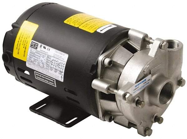 Pentair - ODP Motor, 208-230/460 Volt, 3 Phase, 1/2 HP, Stainless Steel Straight Pump - 1-1/4 Inch Inlet, 1 Inch Outlet, 42 Max Head psi, Stainless Steel Impeller, Viton Seal, 42 Ft. Shut Off - A1 Tooling