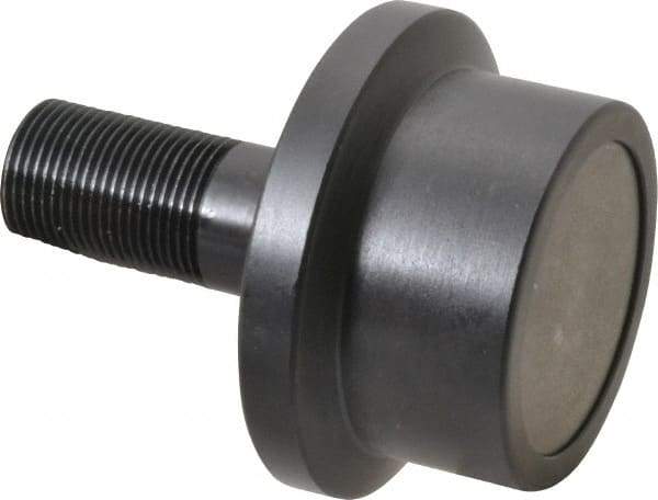 Accurate Bushing - 2-1/2" Roller Diam x 1-11/16" Width, 1" Stud Diam x 2-1/4" Length, Flanged Load Roller - Steel, 1-1/2" Thread Length, 1-14 Thread, 5,120 Lb Dynamic Cap, 3,120 Lb Static Cap - A1 Tooling