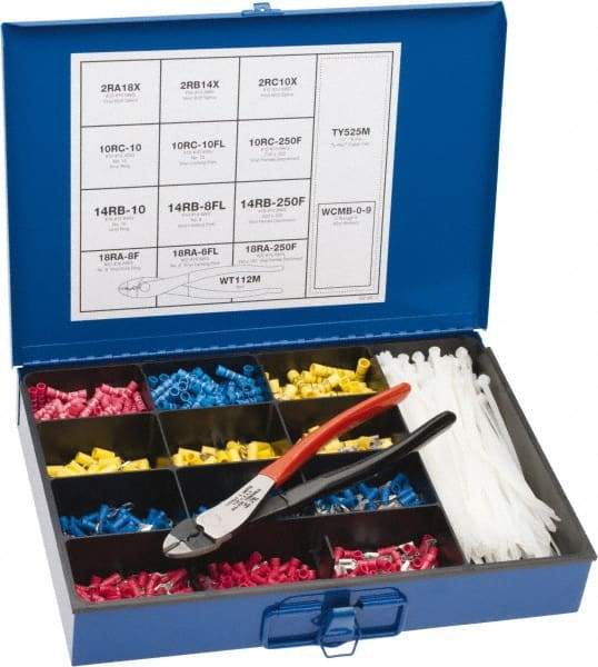 Thomas & Betts - 1,102 Piece, Terminal Kit - 22 to 10 AWG Compatible Wire Size - A1 Tooling