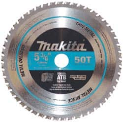 Makita - 5-3/8" Diam, 5/8" Arbor Hole Diam, 50 Tooth Wet & Dry Cut Saw Blade - Carbide-Tipped, General Purpose Action, Standard Round Arbor - A1 Tooling