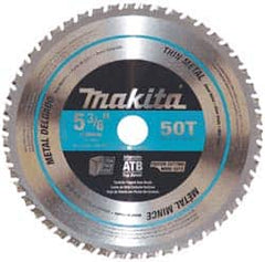 Makita - 5-3/8" Diam, 5/8" Arbor Hole Diam, 50 Tooth Wet & Dry Cut Saw Blade - Carbide-Tipped, General Purpose Action, Standard Round Arbor - A1 Tooling