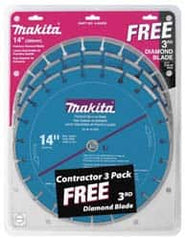 Makita - 14" Diam, 20mm Arbor Hole Diam, Wet & Dry Cut Saw Blade - Diamond-Tipped, Standard Round Arbor - A1 Tooling