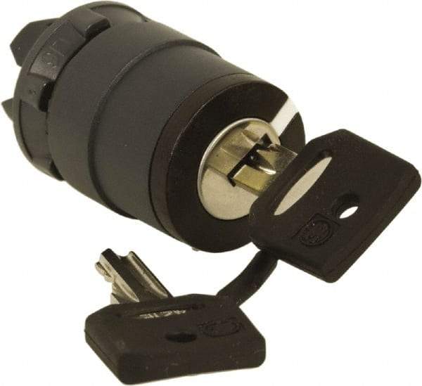 Schneider Electric - 22mm Mount Hole, 2 Position, Key Operated, Selector Switch Only - Black, Momentary (MO), Nonilluminated, Shock, Vibration and Water Resistant - A1 Tooling