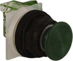 Schneider Electric - 30mm Mount Hole, Extended Straight, Pushbutton Switch with Contact Block - Green Pushbutton, Momentary (MO) - A1 Tooling