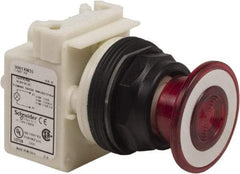 Schneider Electric - 30mm Mount Hole, Extended Straight, Pushbutton Switch Only - Red Pushbutton, Maintained (MA) - A1 Tooling