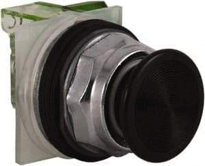 Schneider Electric - 30mm Mount Hole, Extended Straight, Pushbutton Switch with Contact Block - Black Pushbutton, Momentary (MO) - A1 Tooling