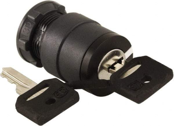 Schneider Electric - 22mm Mount Hole, 2 Position, Key Operated, Selector Switch Only - Black, Maintained (MA), Nonilluminated, Shock, Vibration and Water Resistant - A1 Tooling