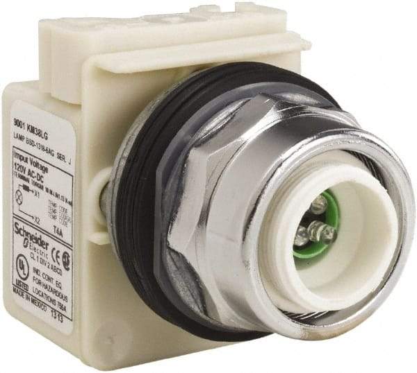 Schneider Electric - Extended Straight Pushbutton Switch Operator - Green, Round Button, LED Lamp, Illuminated - A1 Tooling