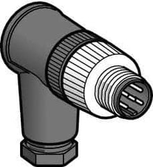 Telemecanique Sensors - 3 Amp, M12 5 Pin Elbowed Male Field Attachable Connector Sensor and Receptacle - 30 VAC, 36 VDC, IP67 Ingress Rating - A1 Tooling