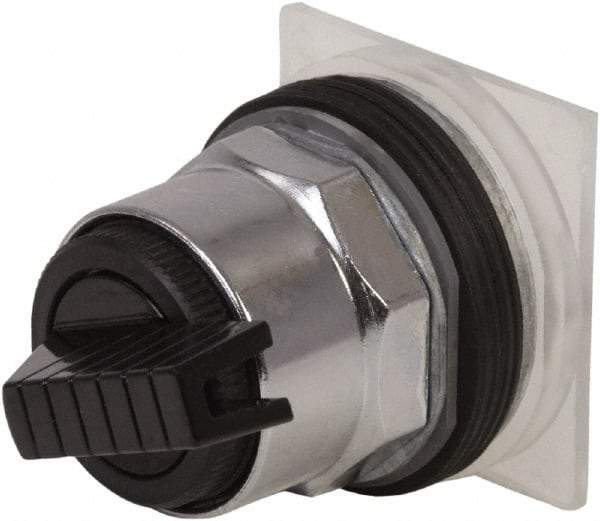 Schneider Electric - 1.18 Inch Mount Hole, 3 Position, Knob and Pushbutton Operated, Selector Switch Only - Black, Maintained (MA), without Contact Blocks, Weatherproof and Dust and Oil Resistant - A1 Tooling