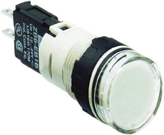 Schneider Electric - 12-24 VAC/VDC White Lens LED Pilot Light - Round Lens, Quick Connect Connector, 18mm Wide, Vibration Resistant - A1 Tooling