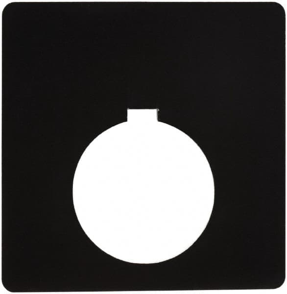 Schneider Electric - Square, Plastic Legend Plate - Blank - Black Background, White Letters, 1.2 Inch Hole Diameter, 2-1/2 Inch Square - A1 Tooling