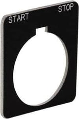 Schneider Electric - Square, Plastic Legend Plate - Start-Stop - Black Background, White Letters, 1.22 Inch Hole Diameter, 1-3/4 Inch Square - A1 Tooling