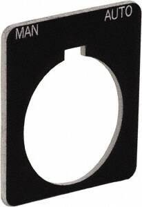 Schneider Electric - Square, Plastic Legend Plate - Manual-Auto - Black Background, White Letters, 1.22 Inch Hole Diameter, 1-3/4 Inch Square - A1 Tooling