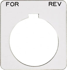 Schneider Electric - Square, Plastic Legend Plate - Forward-Reverse - White Background, Black Letters, 1.22 Inch Hole Diameter, 1-3/4 Inch Square - A1 Tooling