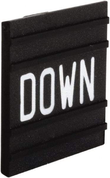 Square D - Legend Plate - Down - 2.2 Inch Wide x 0.1 Inch High x 30mm Overall Diameter - A1 Tooling